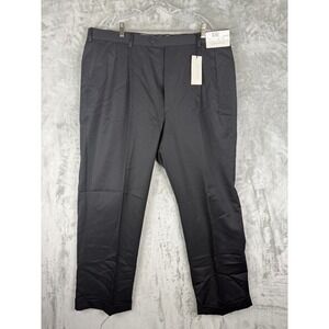 LOUIS RAPHAEL Tailored Mens Black 100% Worsted Wool Dress Pants  40X30